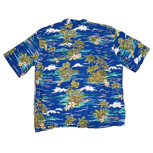 Vintage Hilo Hattie The Hawaiian Original Shirt size XL Blue A004173 - Picture 7 of 7